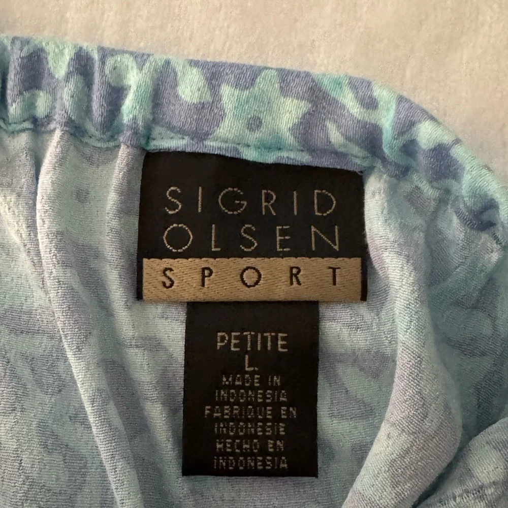 Sigrid Olsen Sport Blue Patterned Top - Picture 6 of 8
